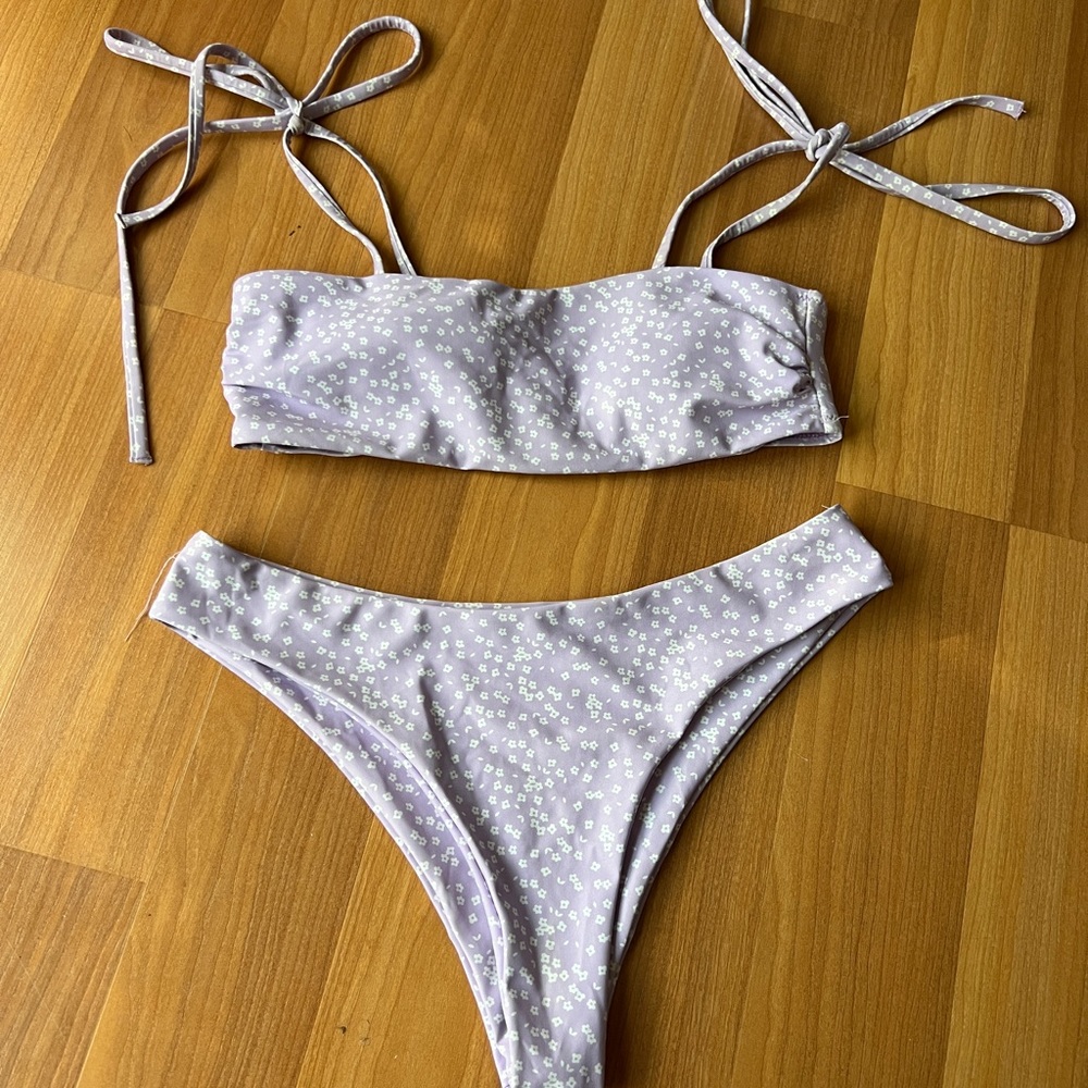 Lavender  ditsy floral bikini set